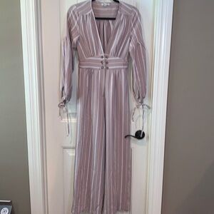 The Clothing Company dusty pink striped pantsuit/jumpsuit, small